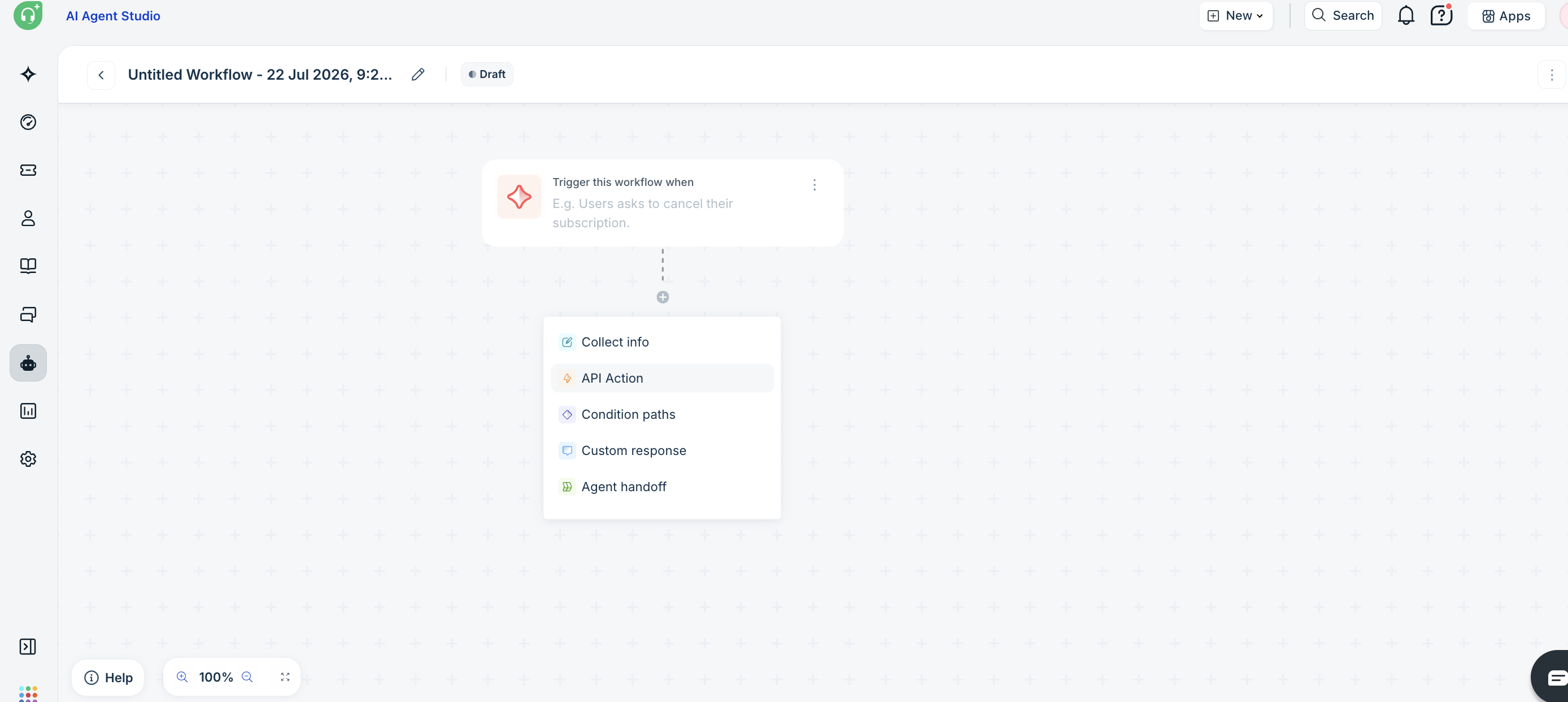 Add an API Action step to the workflow