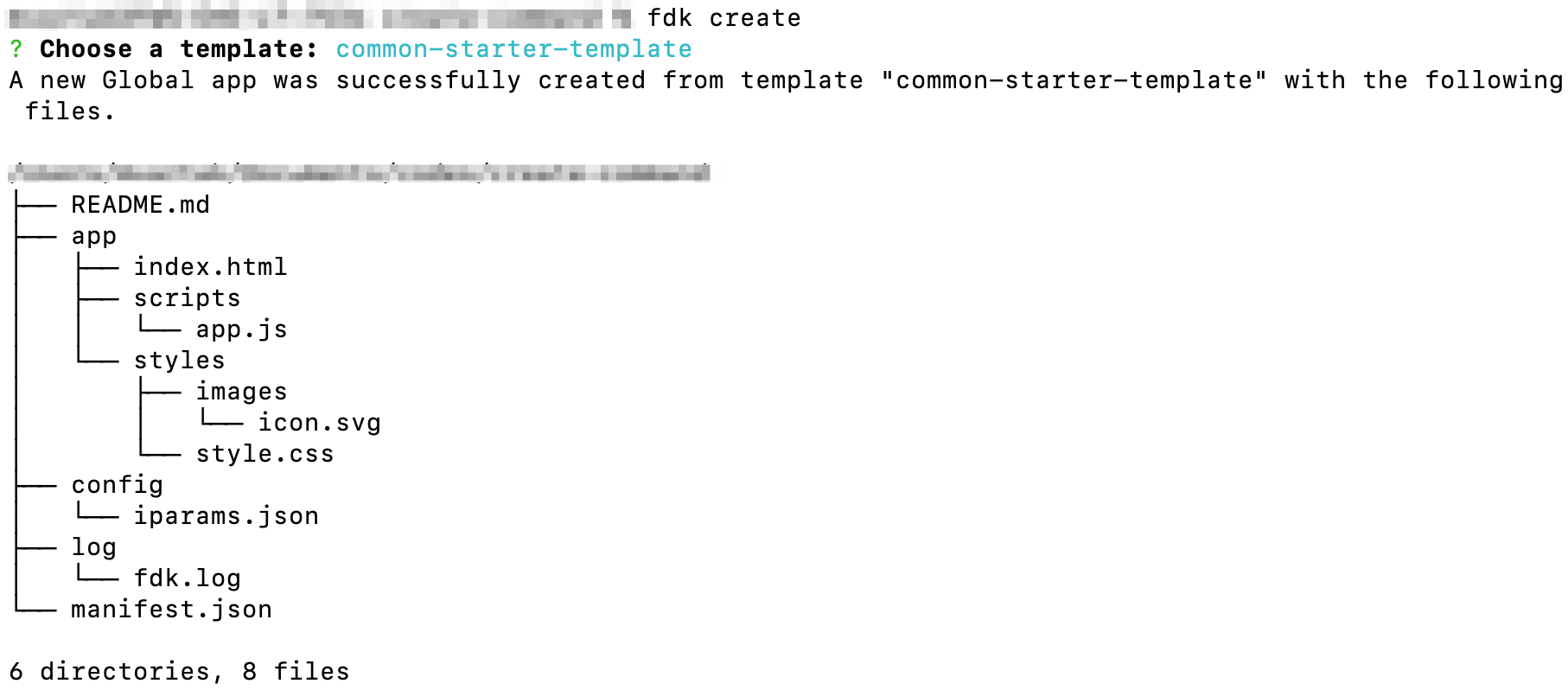 Directories and files that the create command generates