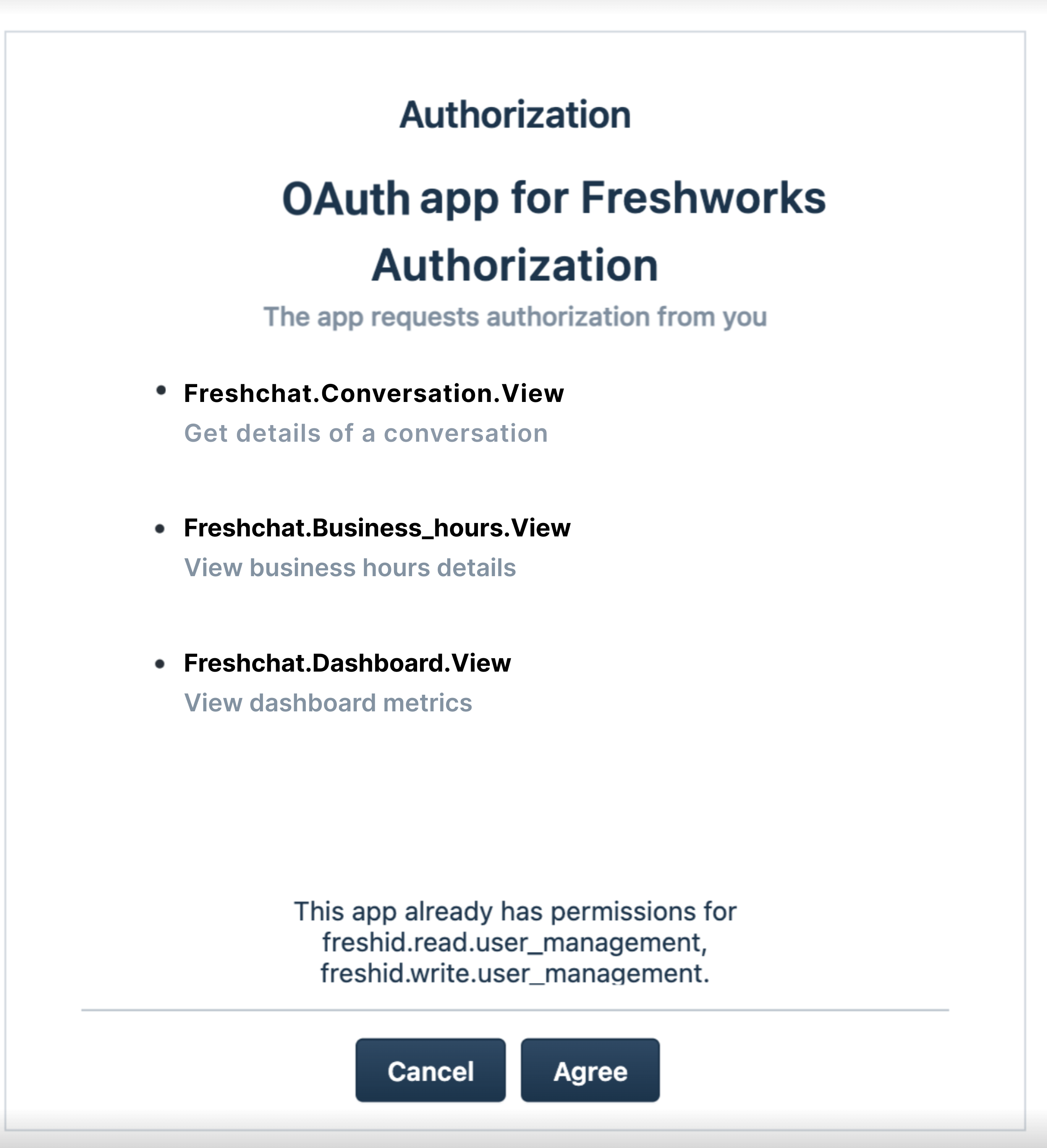 Image of Consent form - specifies granted scopes