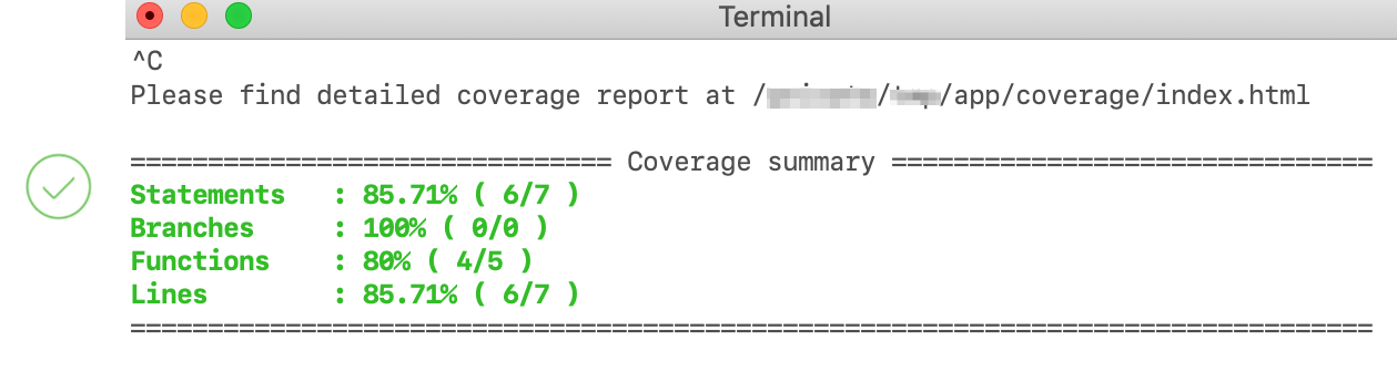 Code Coverage generated with different components
